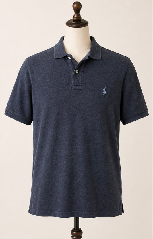 Polo Ralph Lauren Navy Custom Slim Fit Polo Shirt | Size L