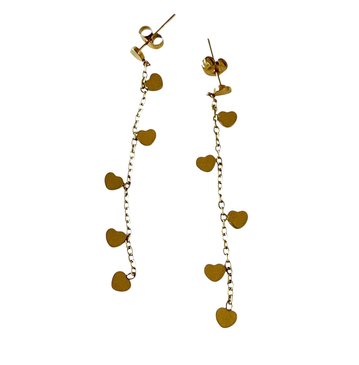 18K Gold Plated Hearts of Gold Drop Earrings