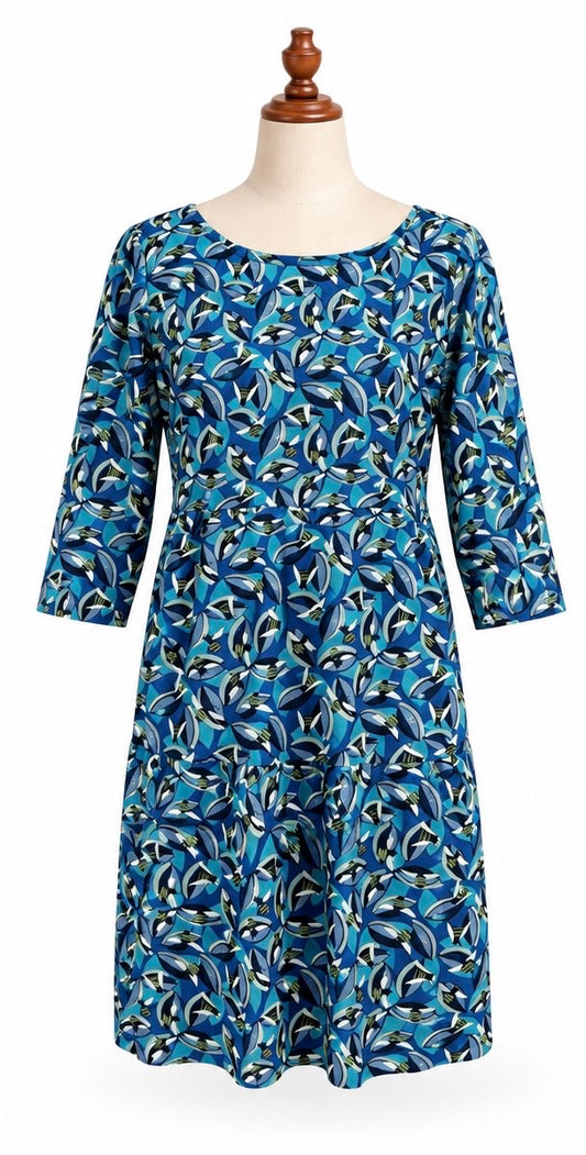 Weird Fish Geometric Bee Print Dress | UK 14