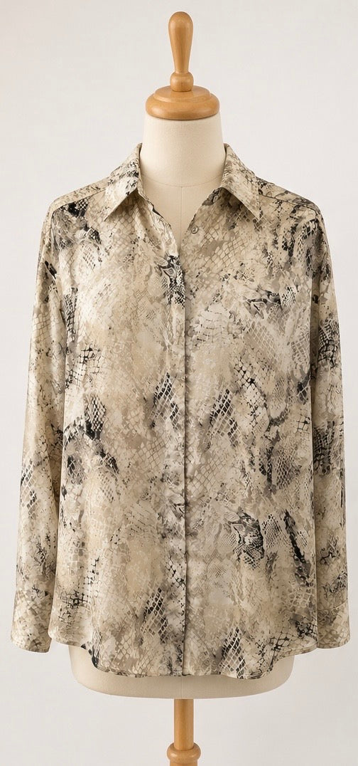 Mint Velvet Snake Print Shirt | Size M