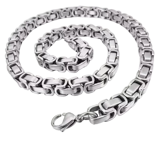 Men’s Stainless Steel Cuban Square Link Necklace