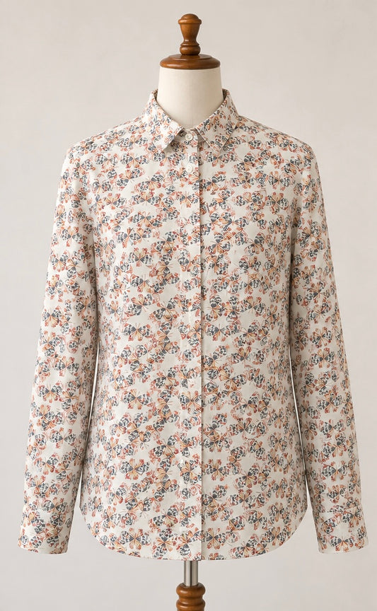 Charles Tyrwhitt Non-Iron Shirt | Butterfly Print | 100% Cotton | UK 12