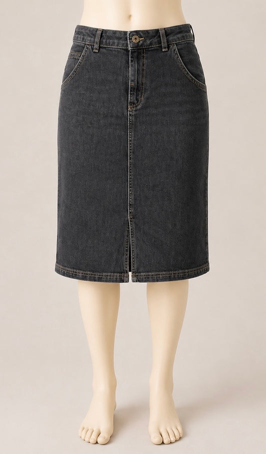 Weird Fish Dark Grey Denim Skirt – Size 14