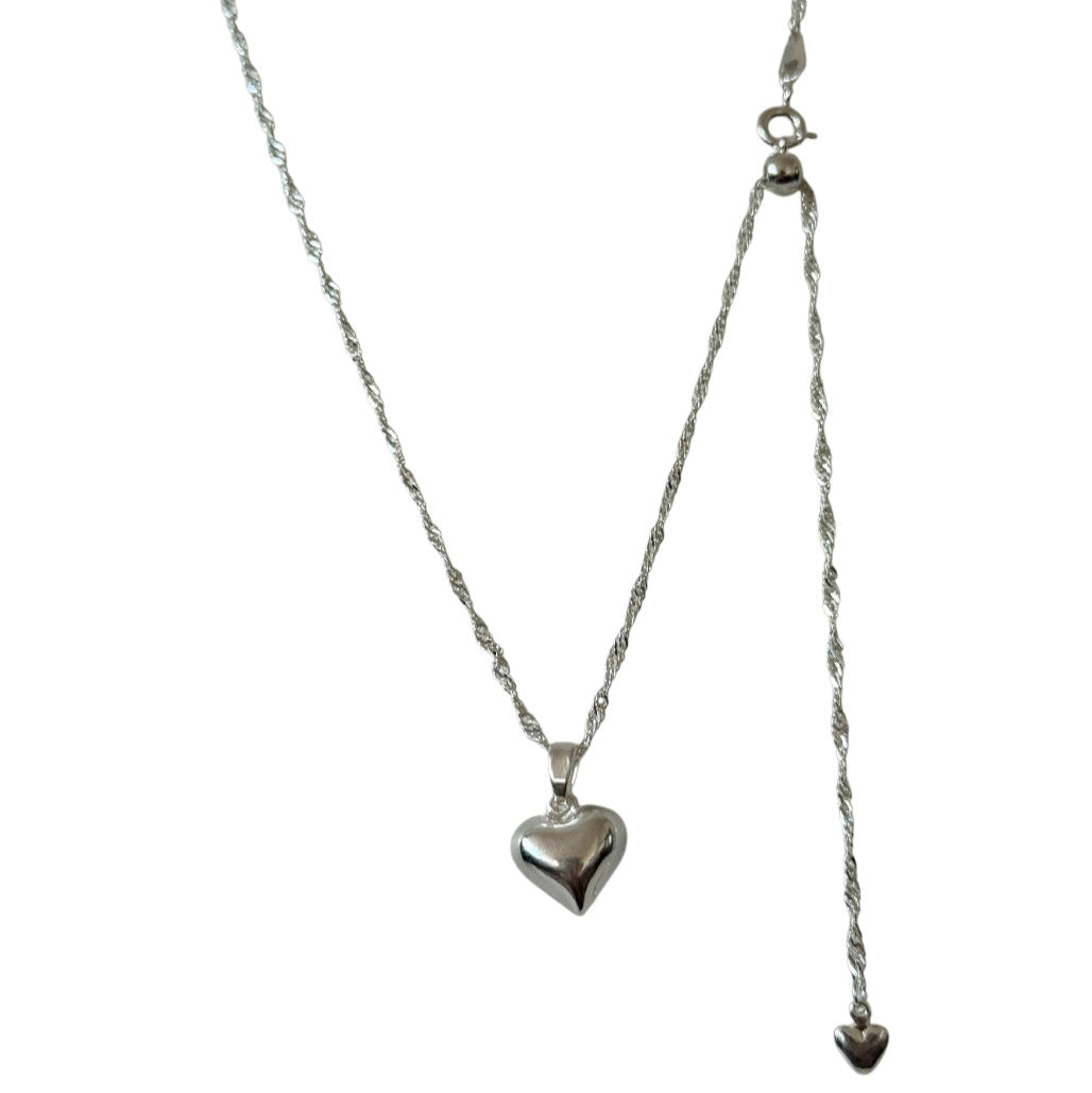 Mila Bonnie Slider Love Heart 925 Sterling Silver Necklace