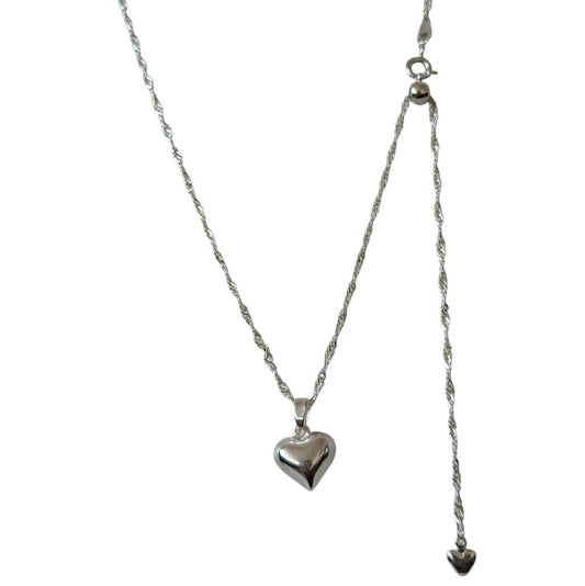 Mila Bonnie Slider Love Heart 925 Sterling Silver Necklace