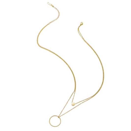 Luna Orla Geometrical Duo 18k Gold Plated Necklace