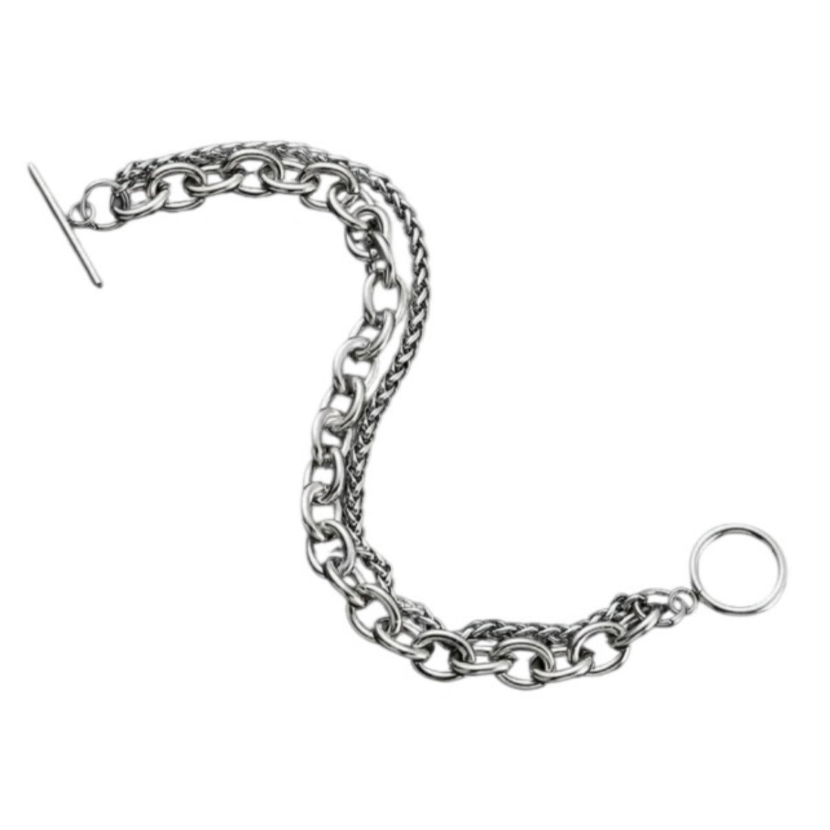 Morgan Luca Duo Stainless Steel Chain Toggle Bracelet