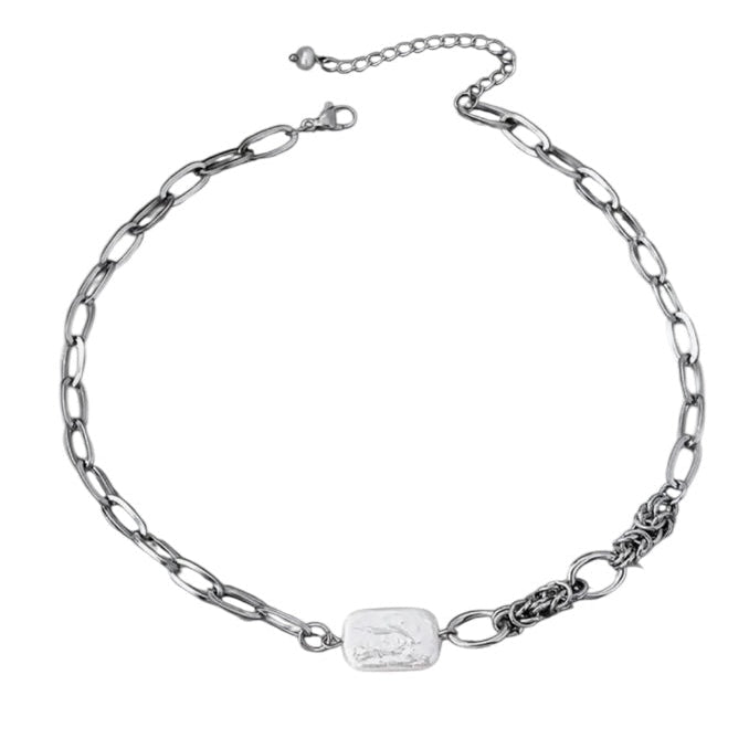 Rufus Eli Baroque Freshwater Pearl on Stainless Steel Chain Necklace