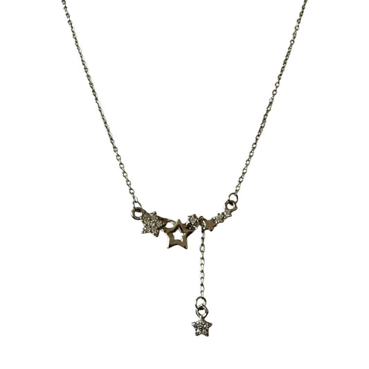 Necklace with star-shaped pendants on a white background