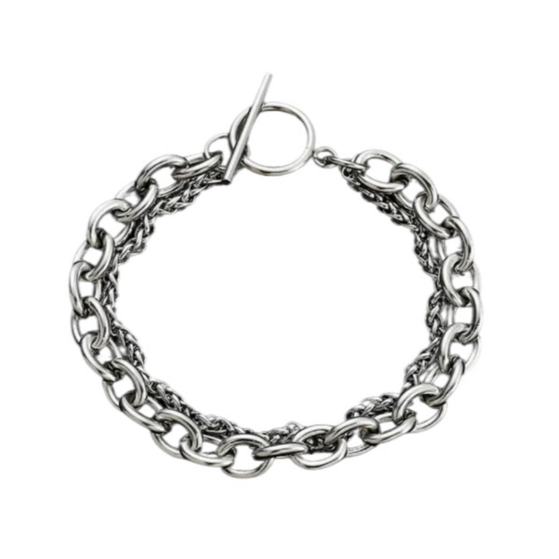 Morgan Luca Duo Stainless Steel Chain Toggle Bracelet
