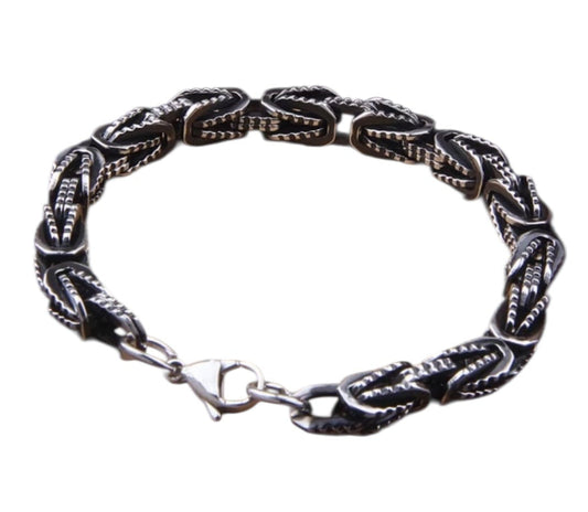 Stainless Steel Oxidised Link chain Bracelet