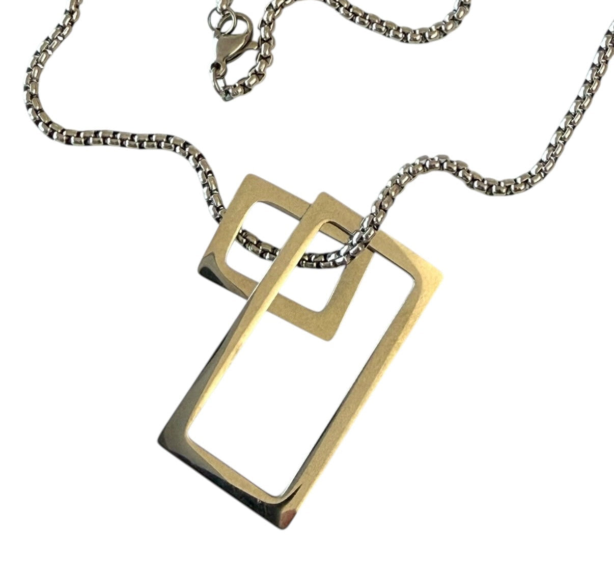 Men's Stainless Steel Geometric Pendant Necklace
