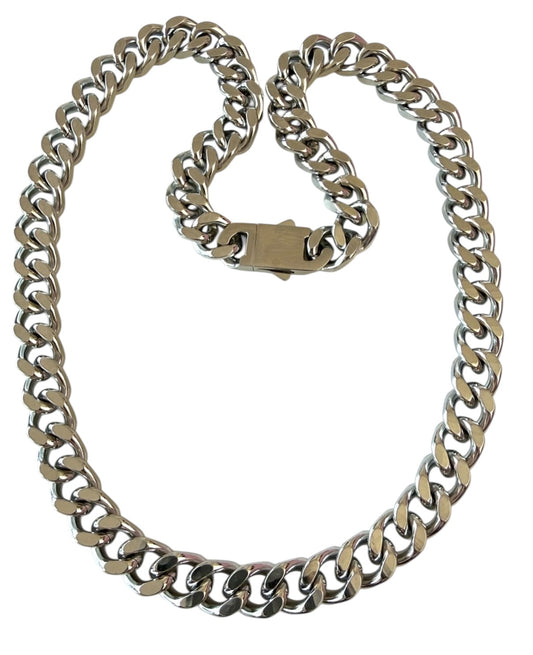 Stainless Steel Heavyweight Curb Link Chain Necklace