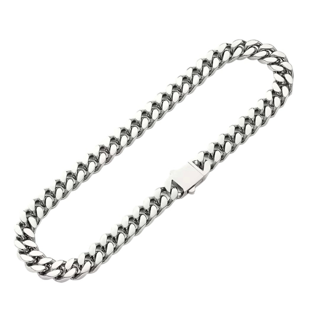 Stainless Steel Heavyweight Curb Link Chain Necklace